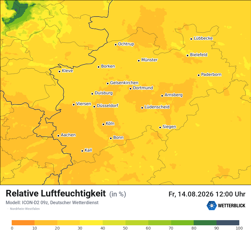 Modellkarte ICON-D2 – relhum – nrw