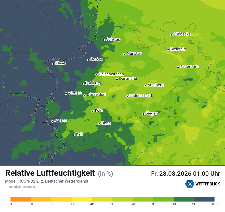 Modellkarte ICON-D2 – relhum – nrw