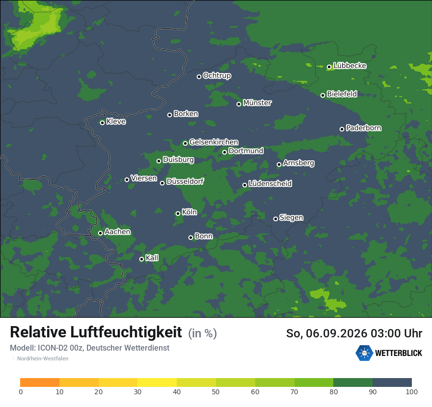 Modellkarte ICON-D2 – relhum – nrw