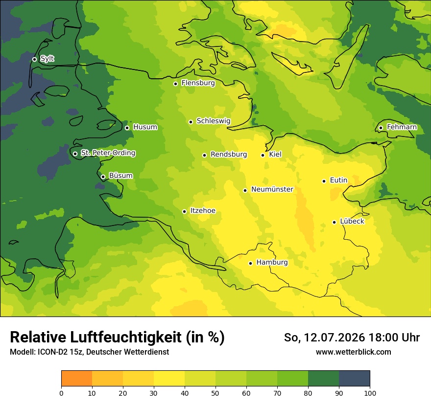 Modellkarte ICON-D2 – relhum – sh