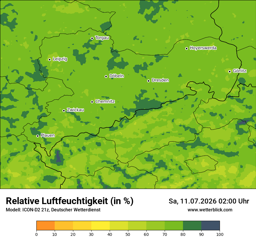 Modellkarte ICON-D2 – relhum – sn