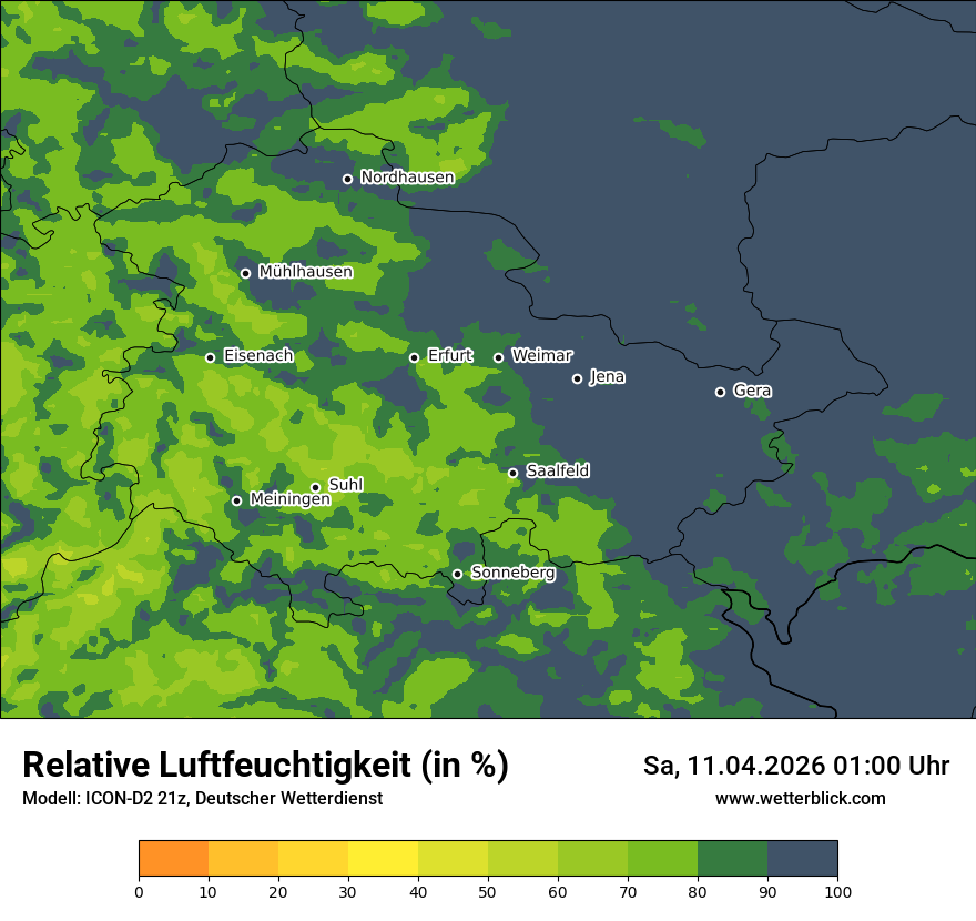 Modellkarte ICON-D2 – relhum – th