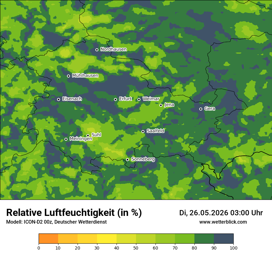 Modellkarte ICON-D2 – relhum – th