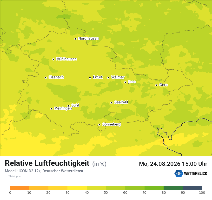 Modellkarte ICON-D2 – relhum – th