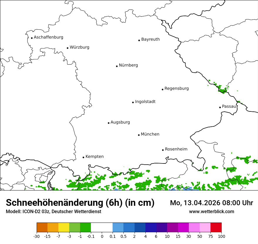 Modellkarte ICON-D2 – snow_diff – by