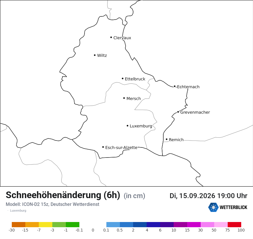 Modellkarte ICON-D2 – snow_diff – luxemburg