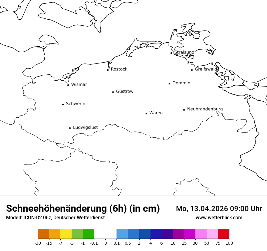 Modellkarte ICON-D2 – snow_diff – mv