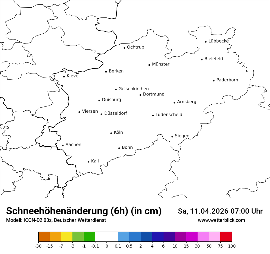 Modellkarte ICON-D2 – snow_diff – nrw