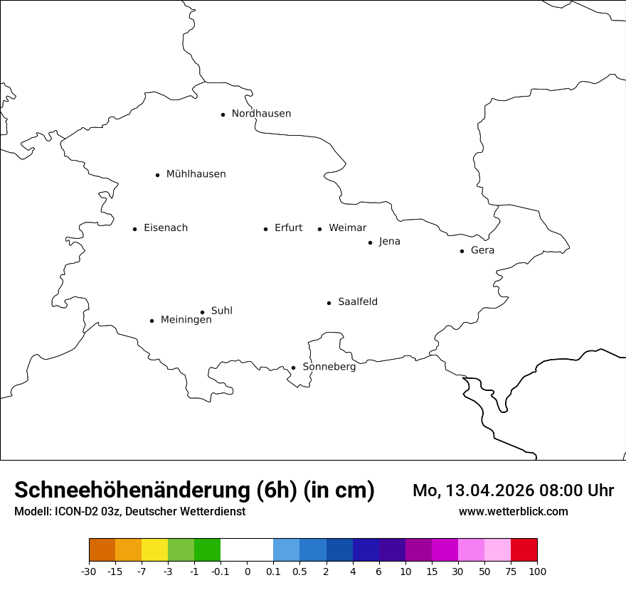 Modellkarte ICON-D2 – snow_diff – th