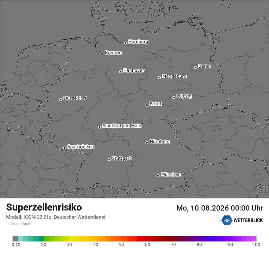 Modellkarte ICON-D2 – superzellenrisiko – deutschland