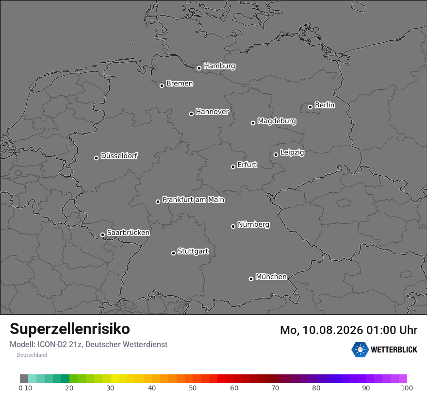 Modellkarte ICON-D2 – superzellenrisiko – deutschland