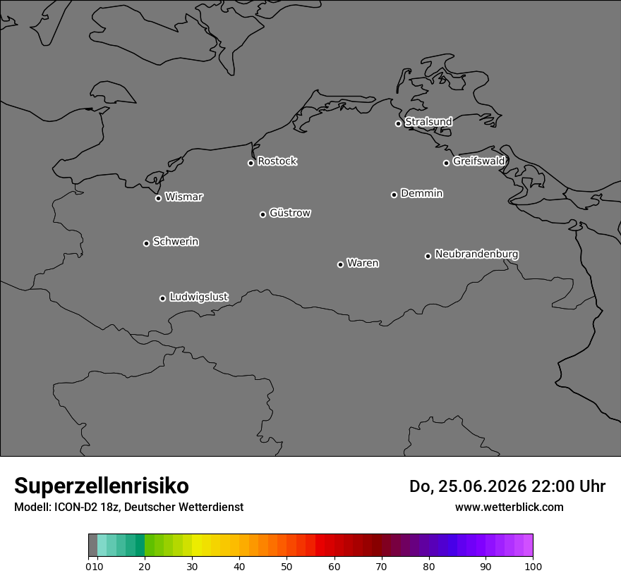 Modellkarte ICON-D2 – superzellenrisiko – mv