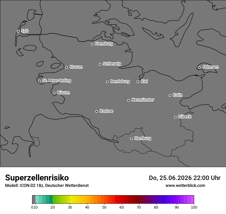 Modellkarte ICON-D2 – superzellenrisiko – sh