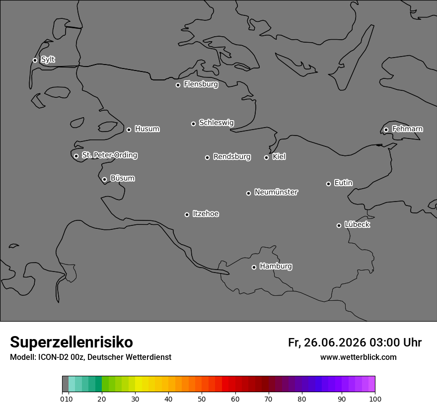 Modellkarte ICON-D2 – superzellenrisiko – sh