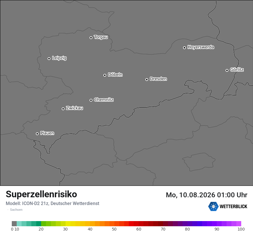 Modellkarte ICON-D2 – superzellenrisiko – sn