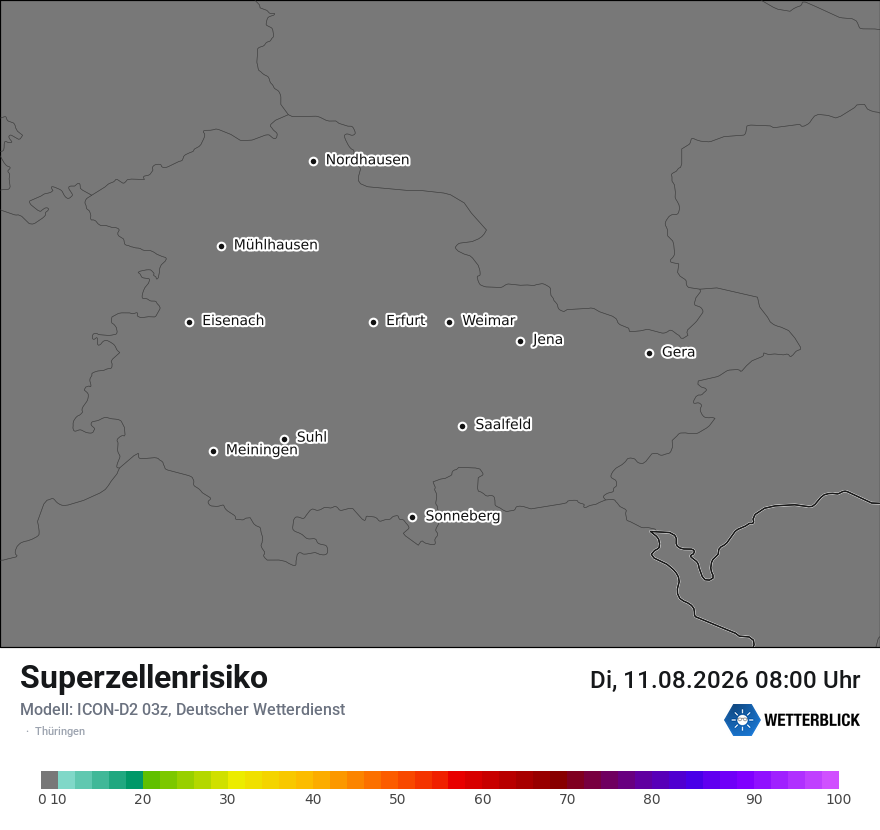 Modellkarte ICON-D2 – superzellenrisiko – th
