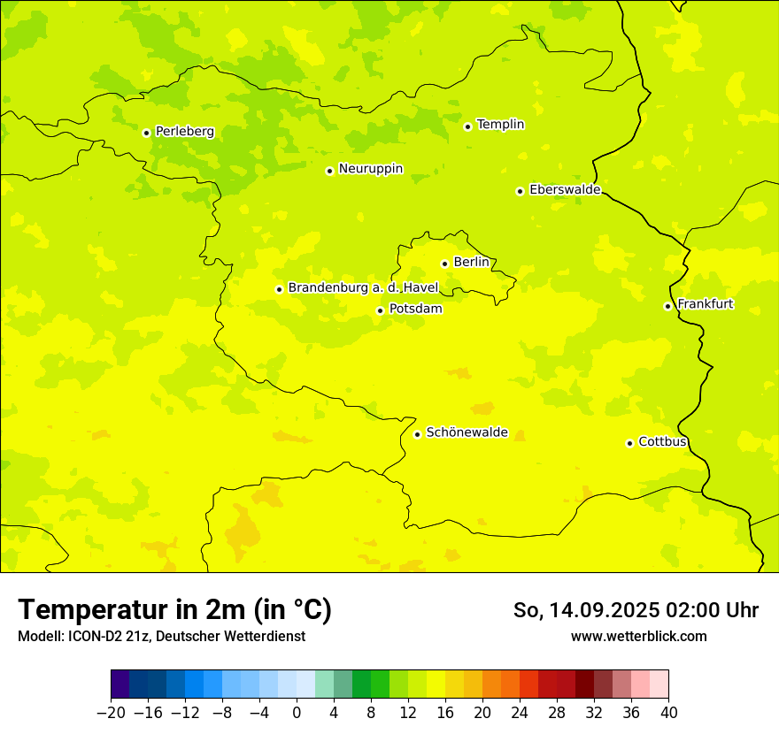 Modellkarten Temperatur