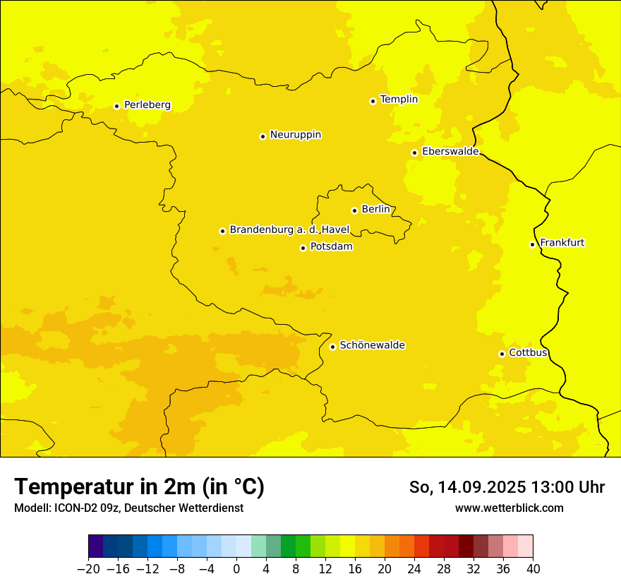 Modellkarten Temperatur
