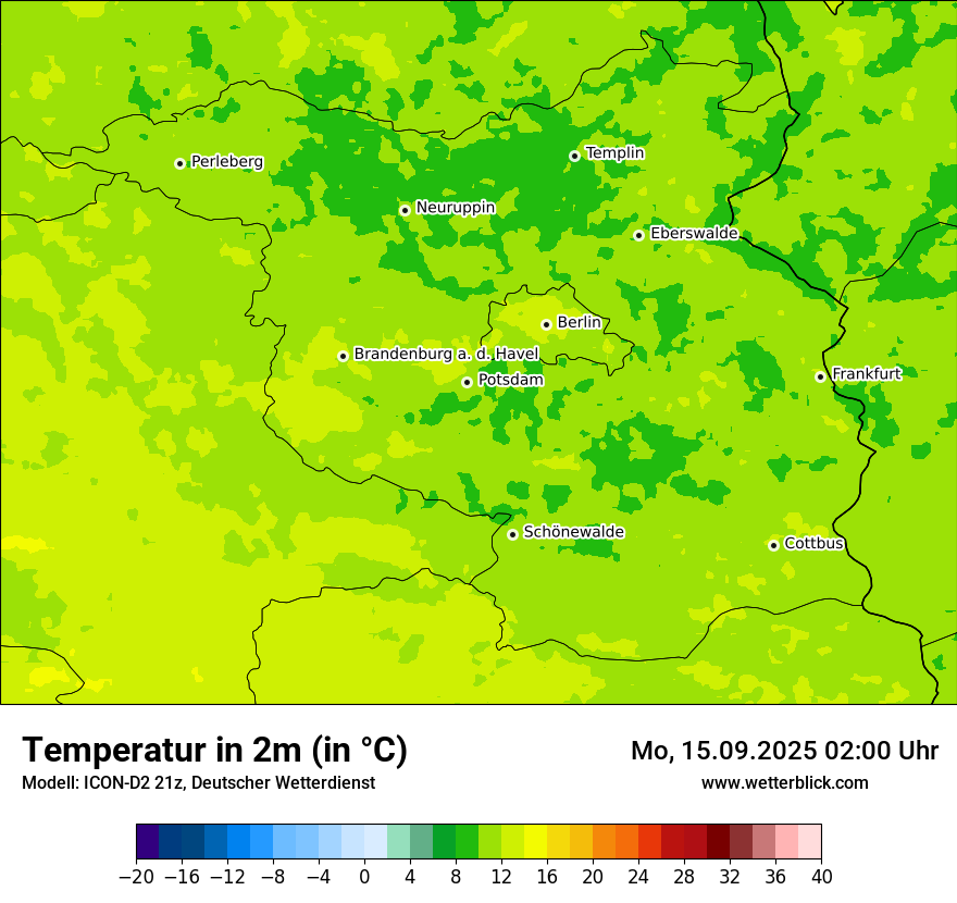 Modellkarten Temperatur