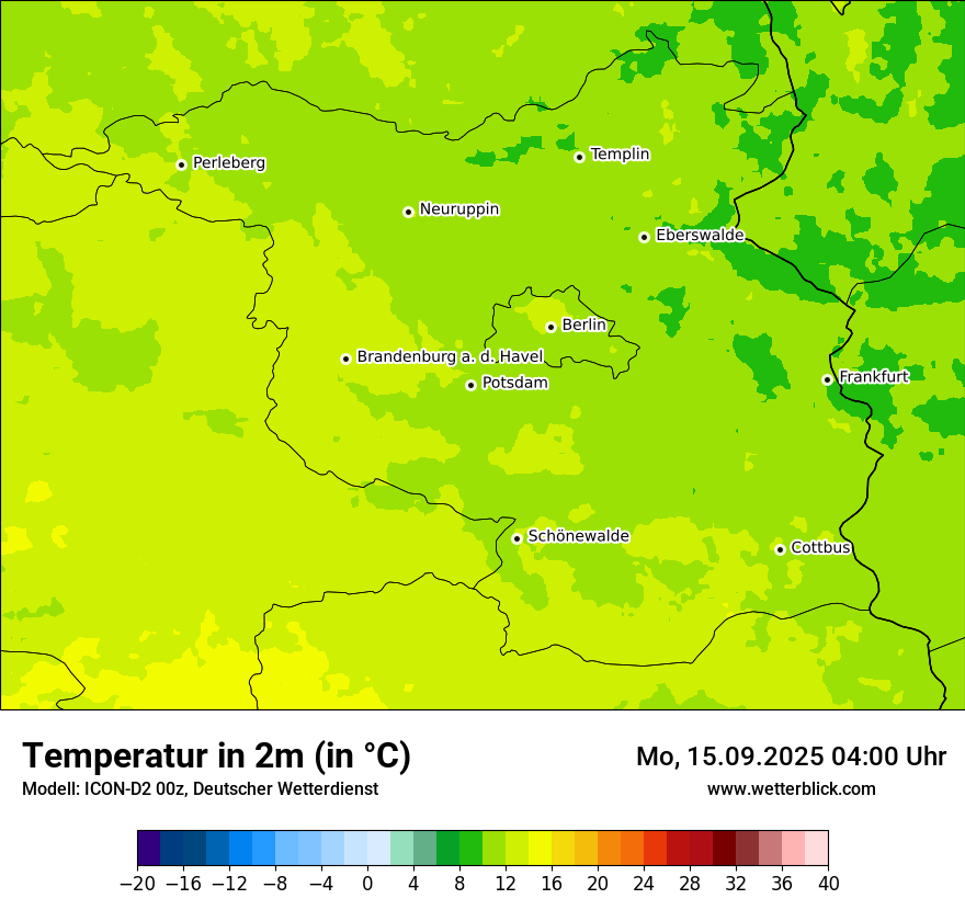 Modellkarten Temperatur