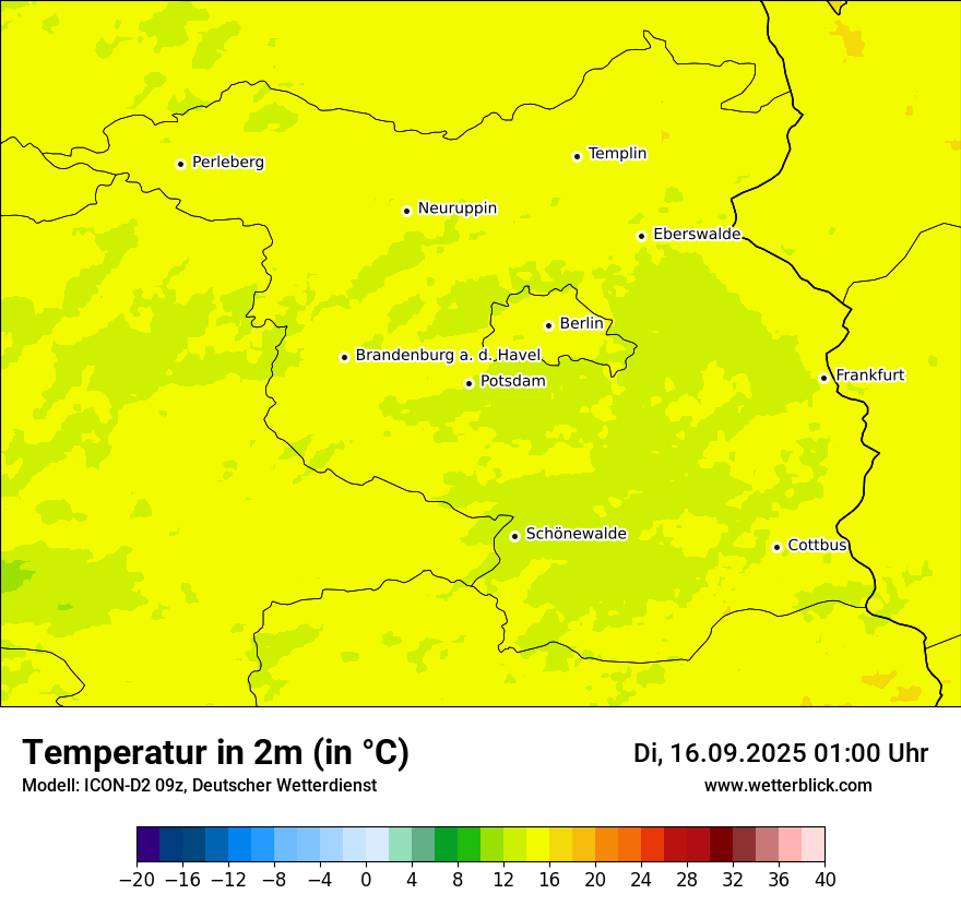 Modellkarten Temperatur