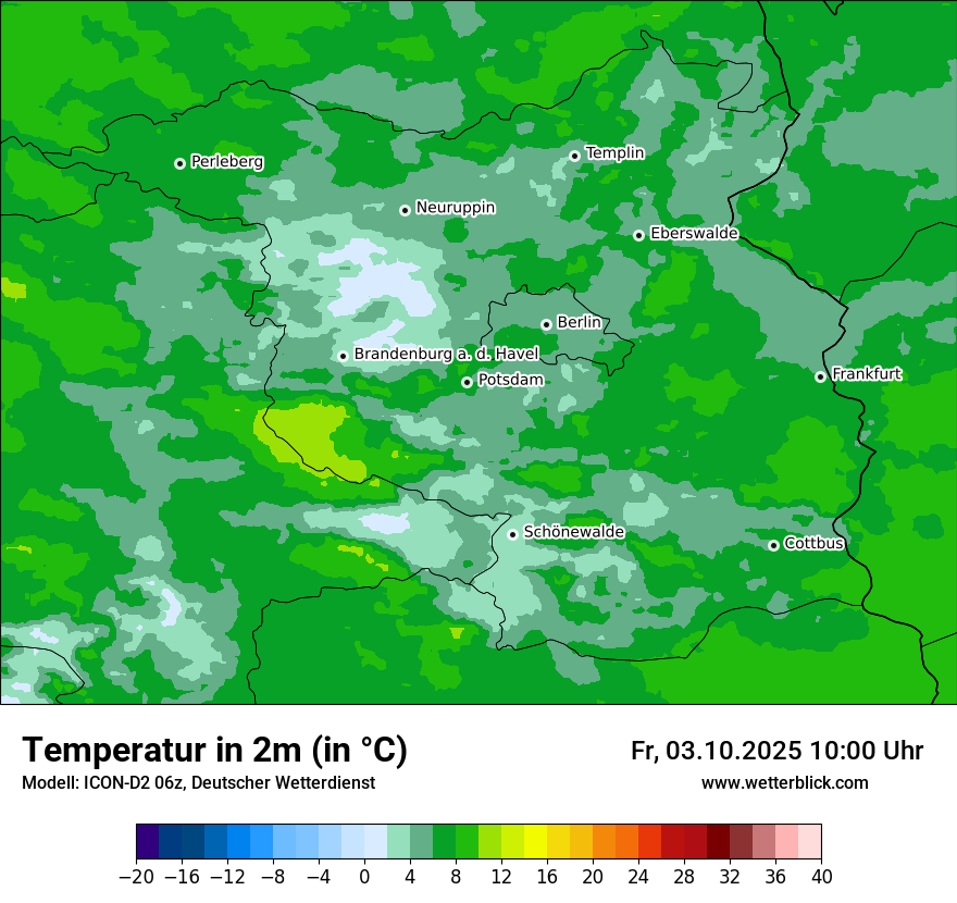 Modellkarten Temperatur