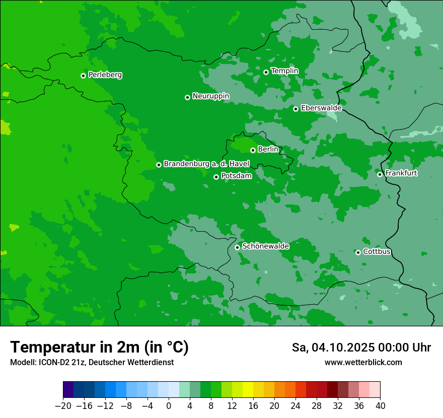 Modellkarten Temperatur