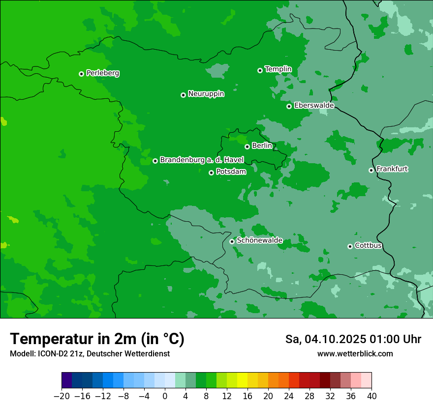Modellkarten Temperatur