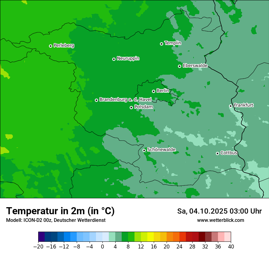 Modellkarten Temperatur