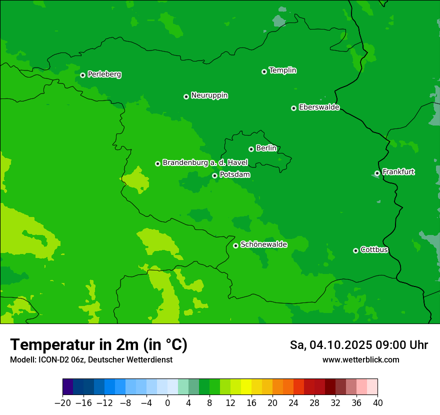 Modellkarten Temperatur
