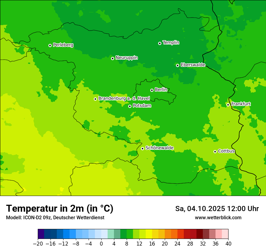 Modellkarten Temperatur
