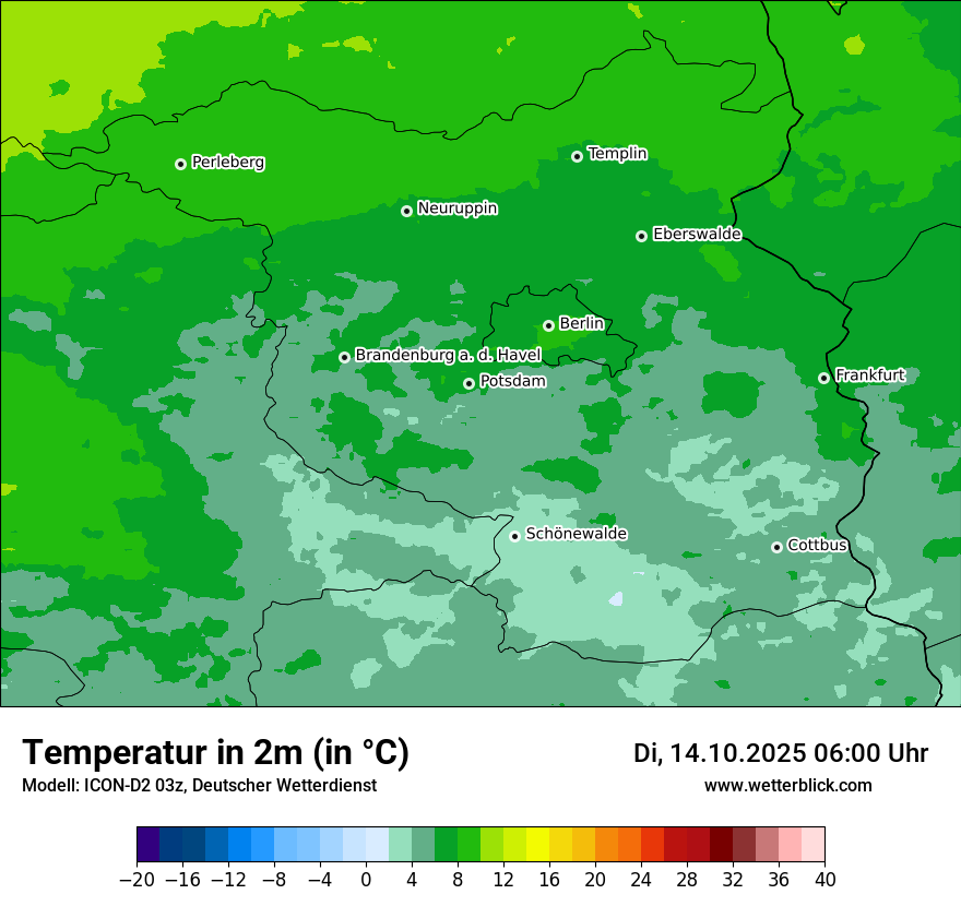 Modellkarten Temperatur