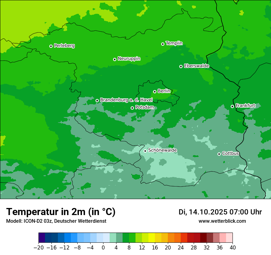 Modellkarten Temperatur