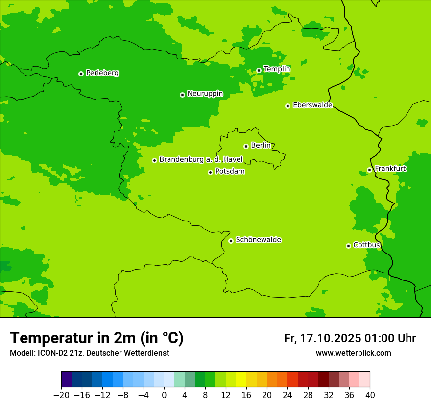 Modellkarten Temperatur