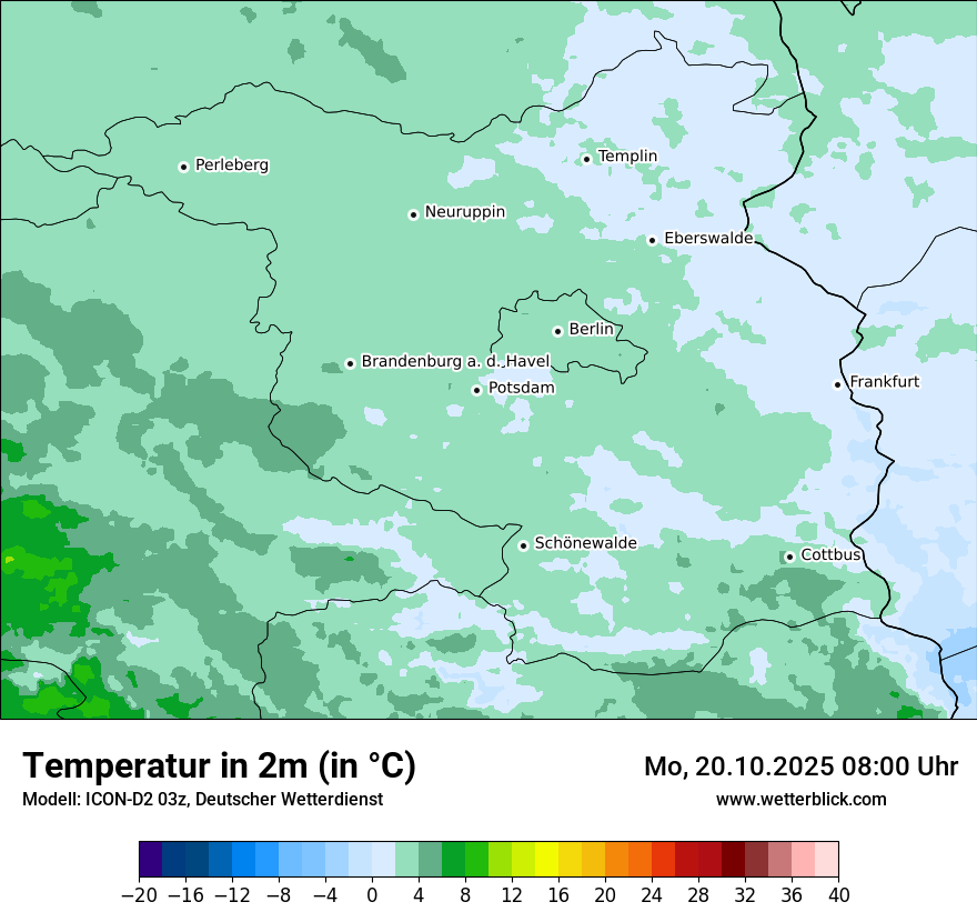 Modellkarten Temperatur