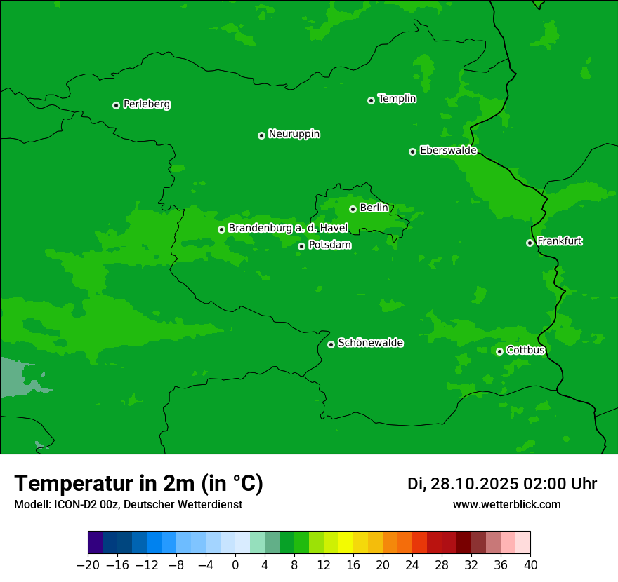 Modellkarten Temperatur