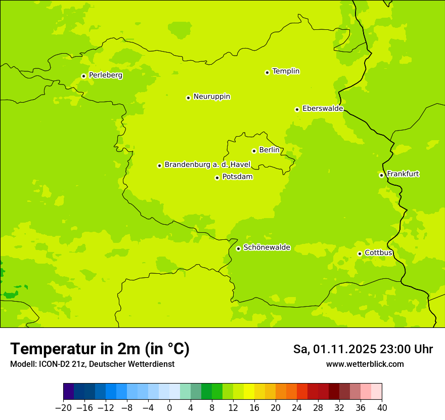 Modellkarten Temperatur