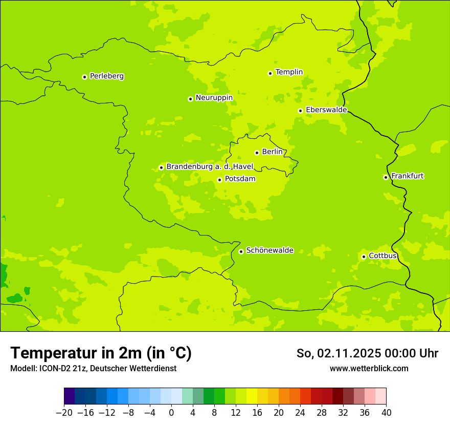 Modellkarten Temperatur