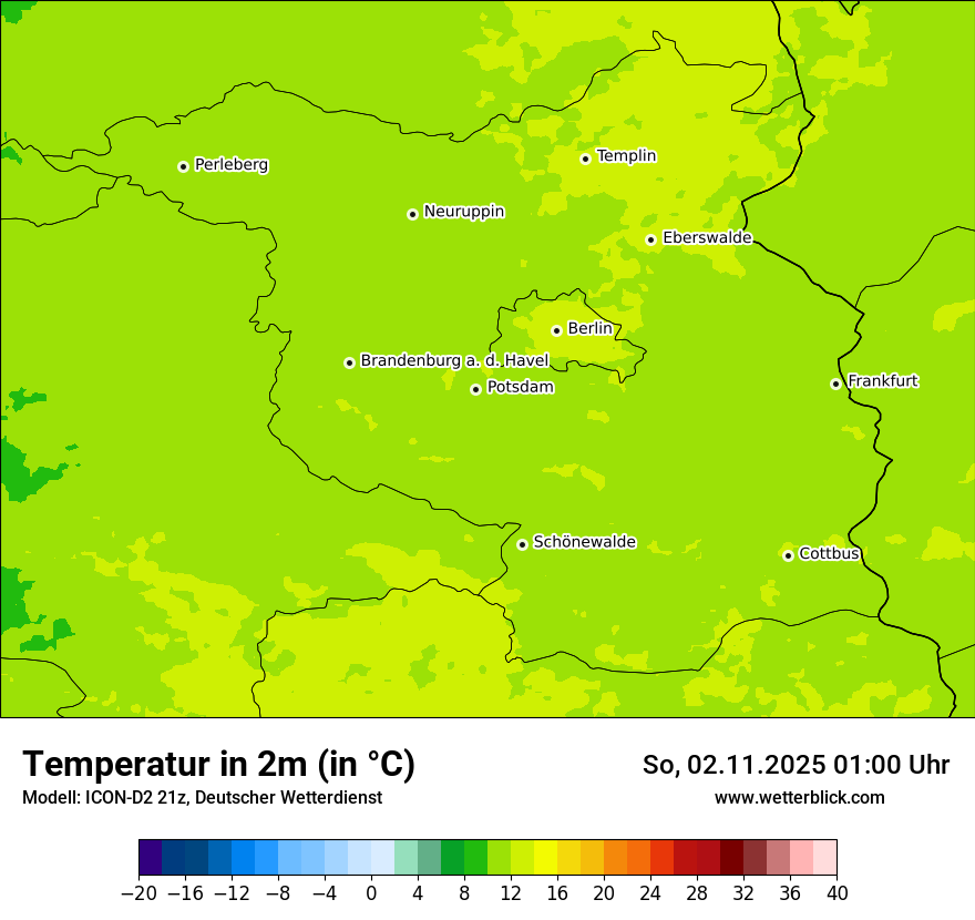 Modellkarten Temperatur
