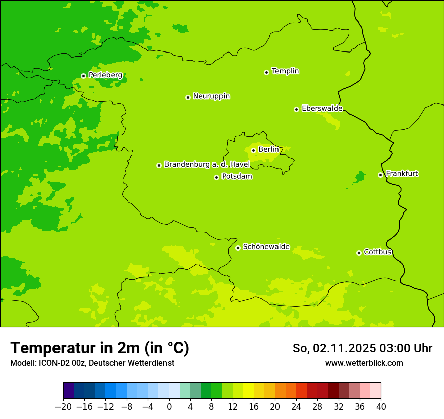 Modellkarten Temperatur