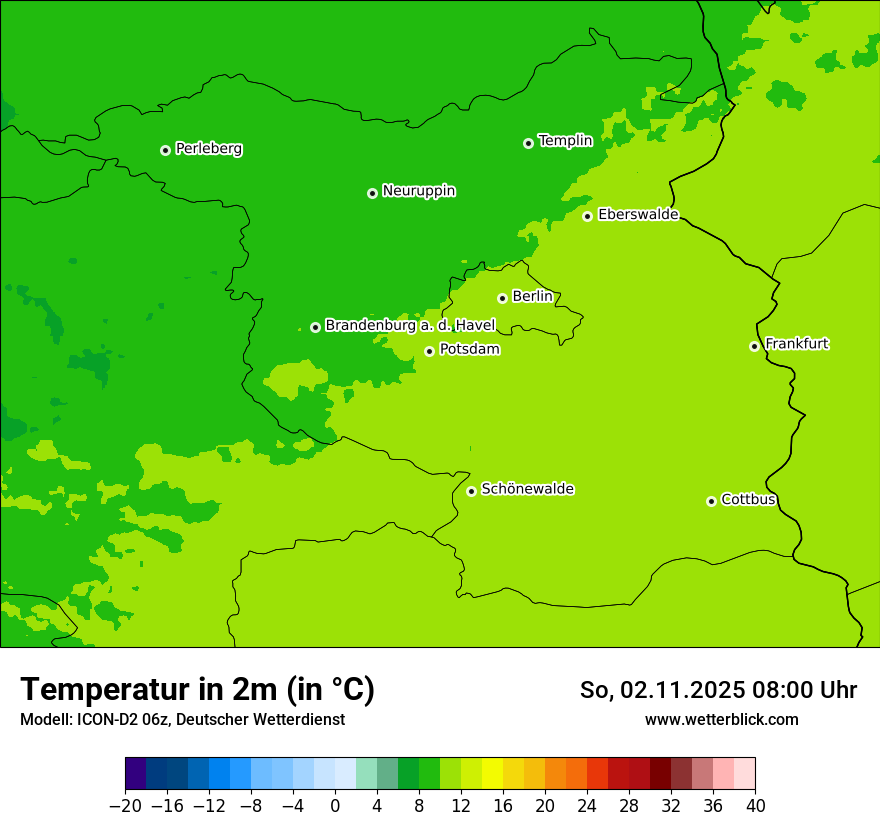 Modellkarten Temperatur