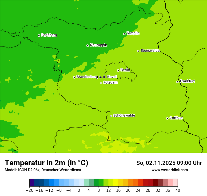 Modellkarten Temperatur