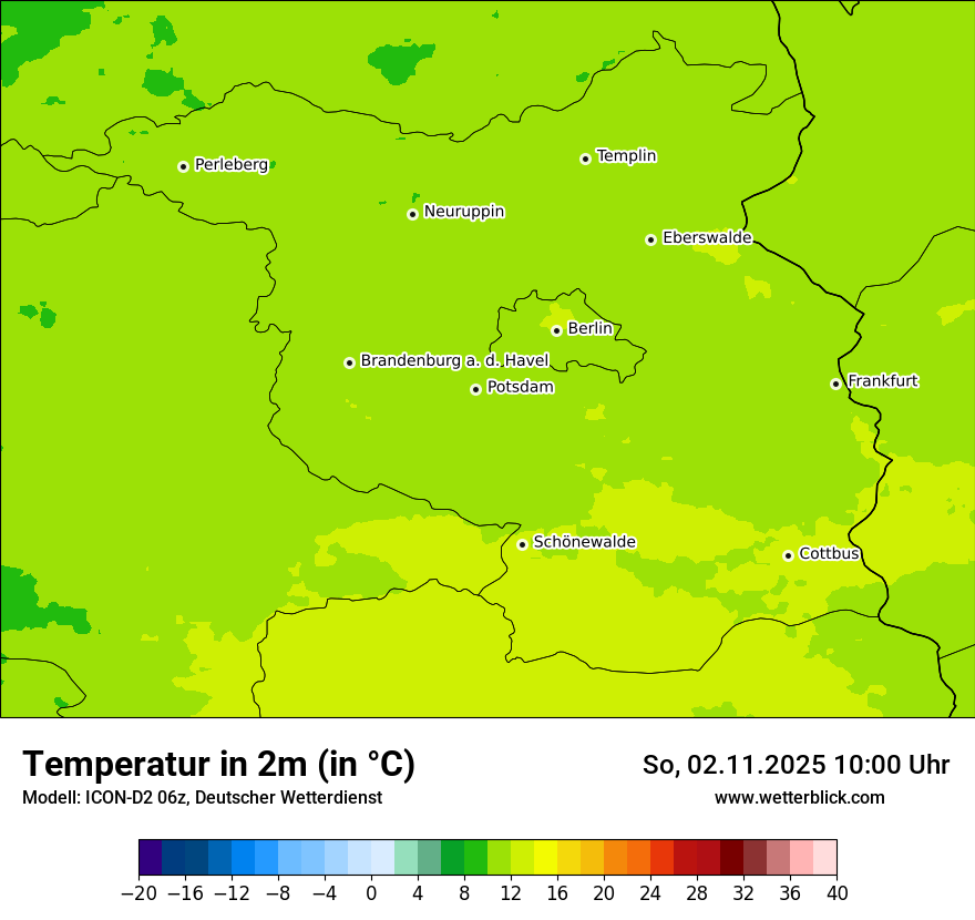Modellkarten Temperatur