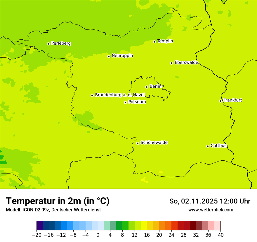 Modellkarten Temperatur