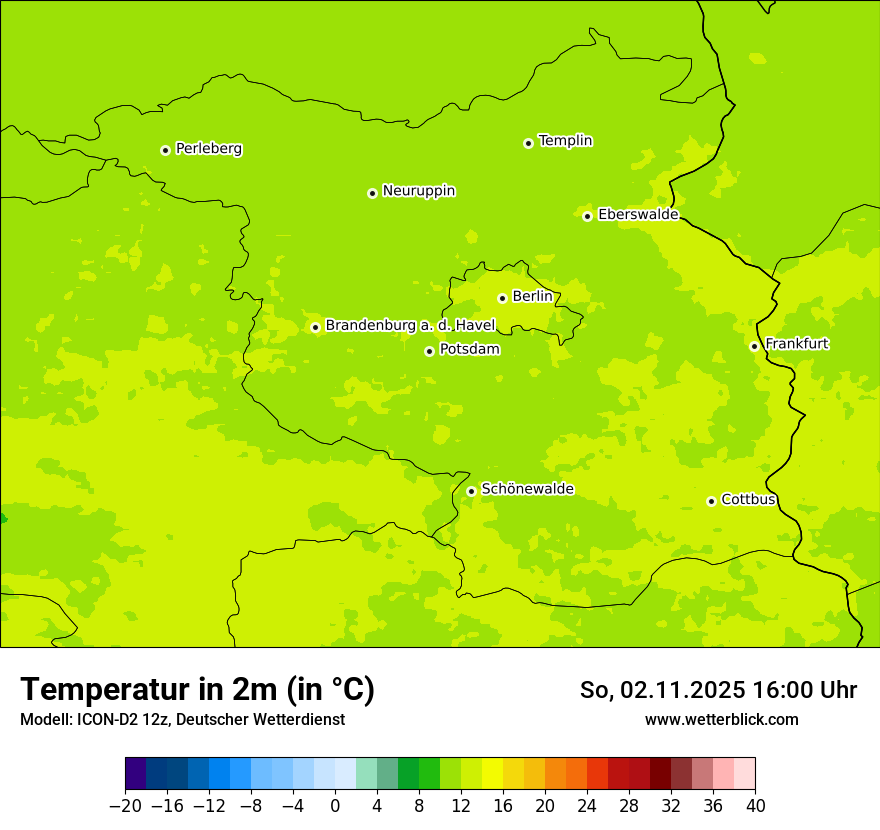 Modellkarten Temperatur