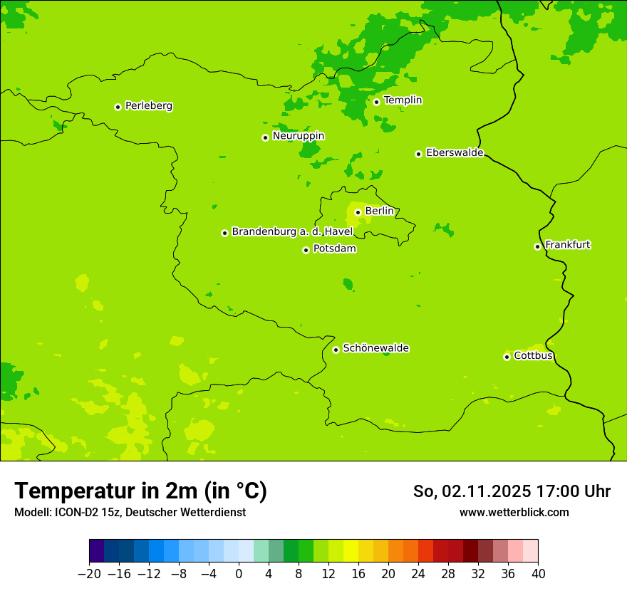 Modellkarten Temperatur