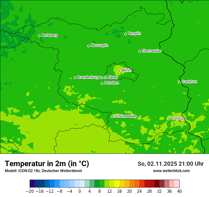 Modellkarten Temperatur
