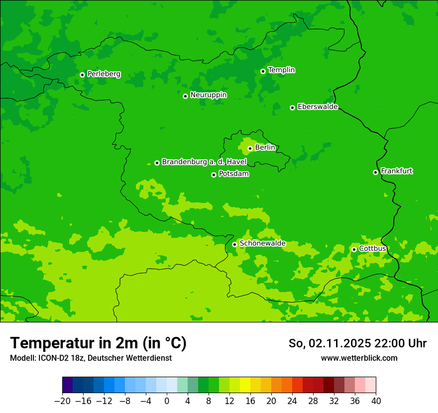 Modellkarten Temperatur