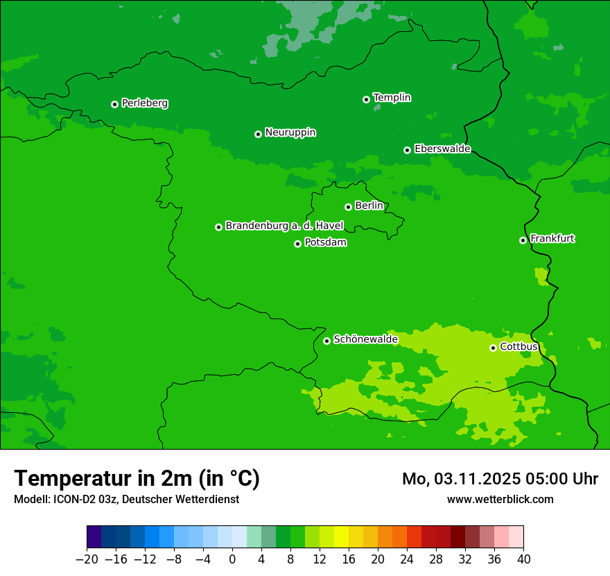 Modellkarten Temperatur