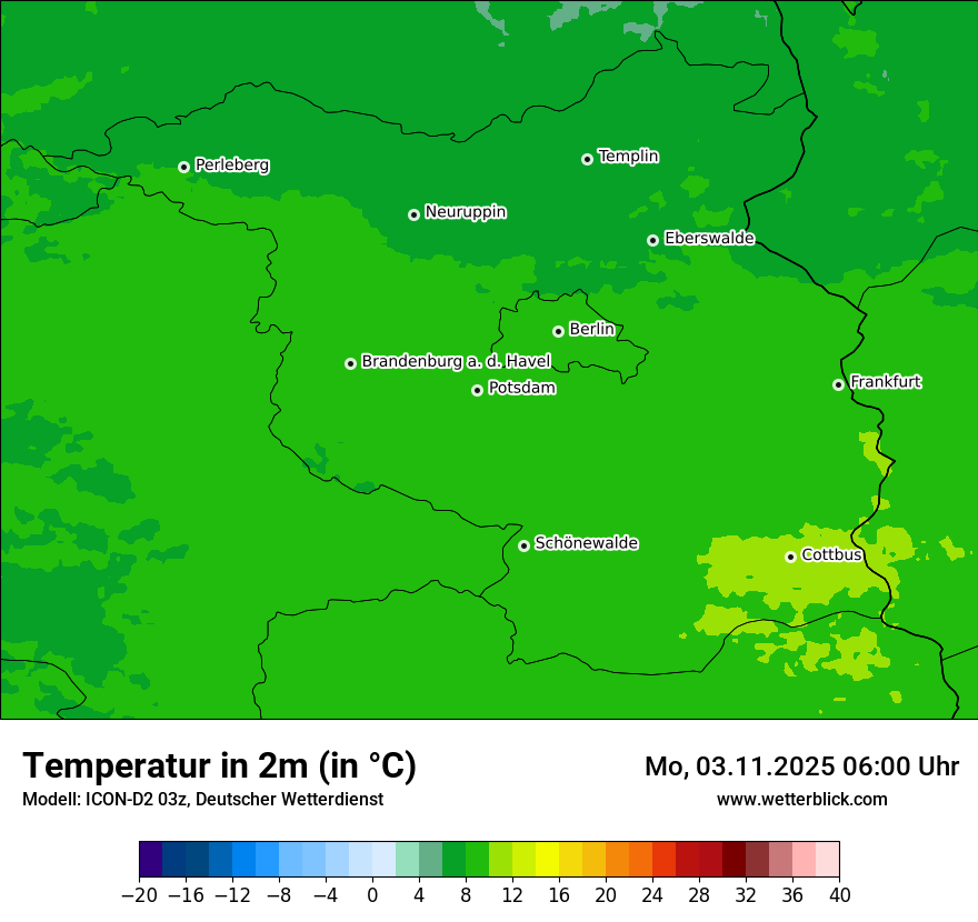 Modellkarten Temperatur